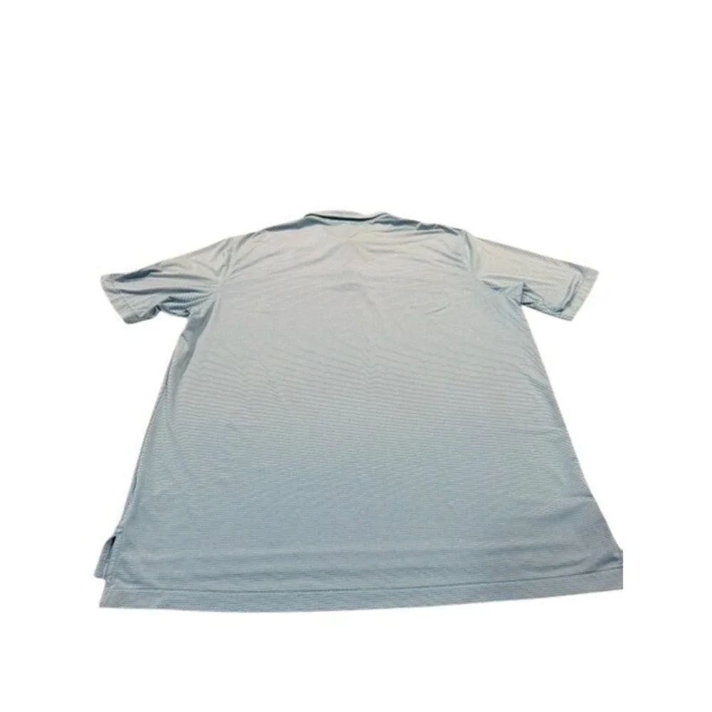Peter Millar Summer Comfort Polo Shirt Mens XXL Blue White Micro Stripe Golf EUC